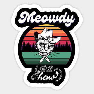 Meowdy Texan Cat Sticker